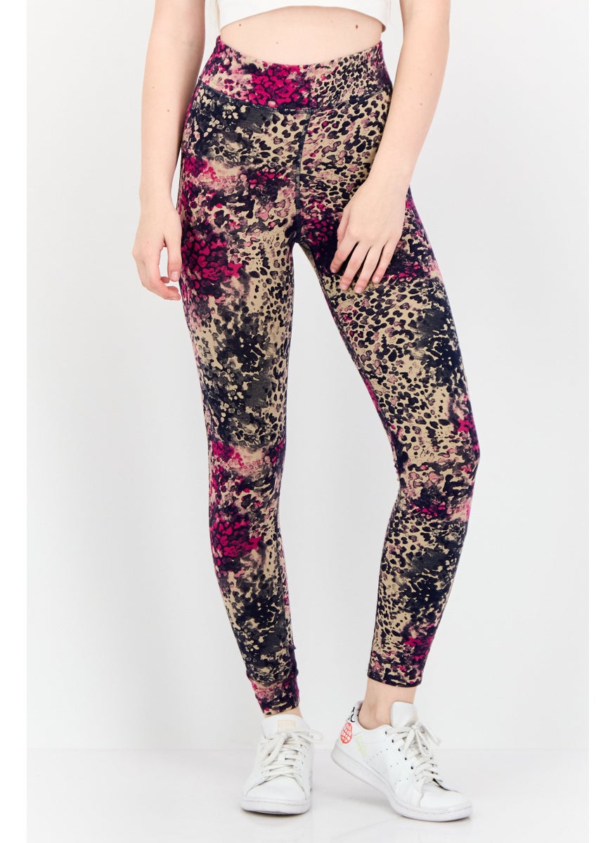 Women Sportswear Fit Pull On Training Leggings, Multicolor