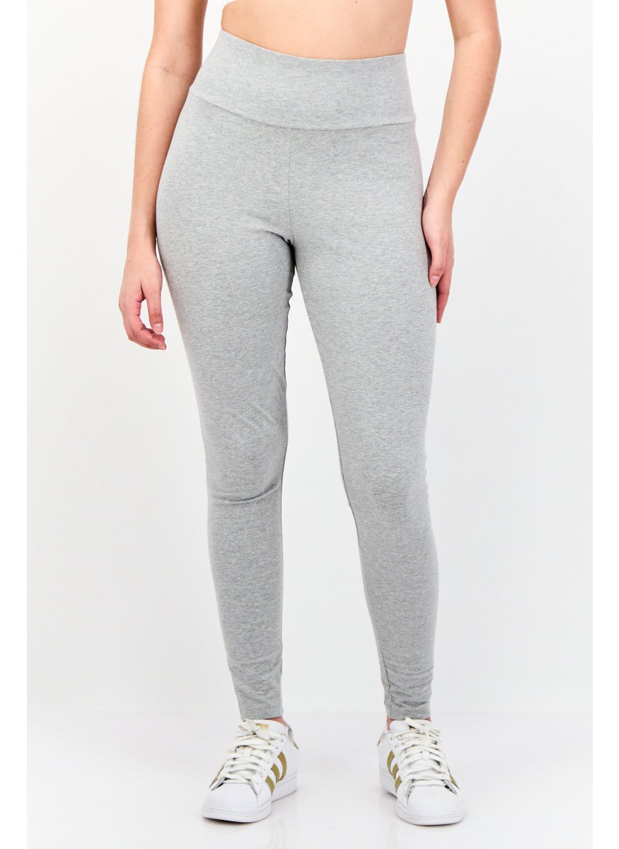 Women Sportswear Fit Brand Logo Training Leggings, Grey