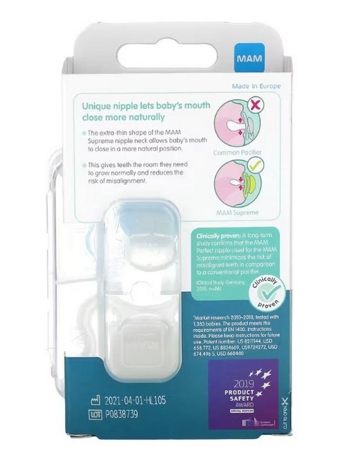 Supreme Night Pacifier 0 6 Months Blue/Clear 2 Count