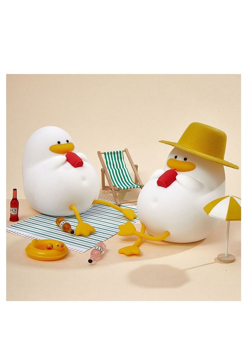 Duck Night Light Rechargeable Silicone Lamp 3 Gear Dimmable Adjust Color Kids Nightlight Bedside Lamp with 30 Minutes Timer and Touch-Sensitive for Kids Room Bedrooms
