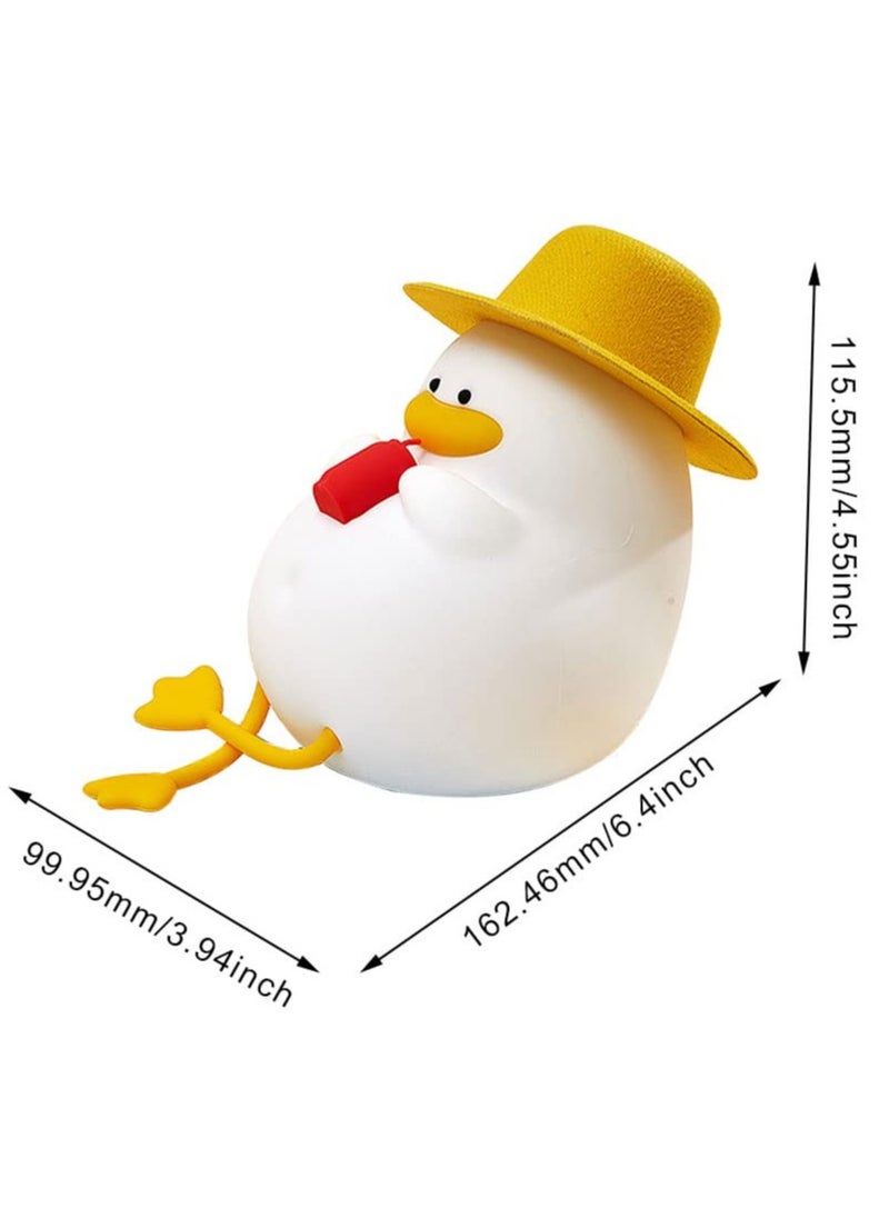 Duck Night Light Rechargeable Silicone Lamp 3 Gear Dimmable Adjust Color Kids Nightlight Bedside Lamp with 30 Minutes Timer and Touch-Sensitive for Kids Room Bedrooms
