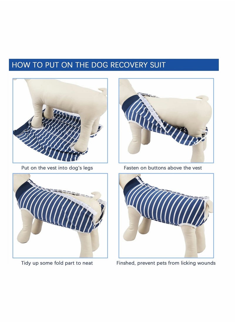 Dog Recovery Suit Surgical Gown for Post-Operation Care High Elastic Breathable Nursing Clothes for Dogs and Puppies S Size