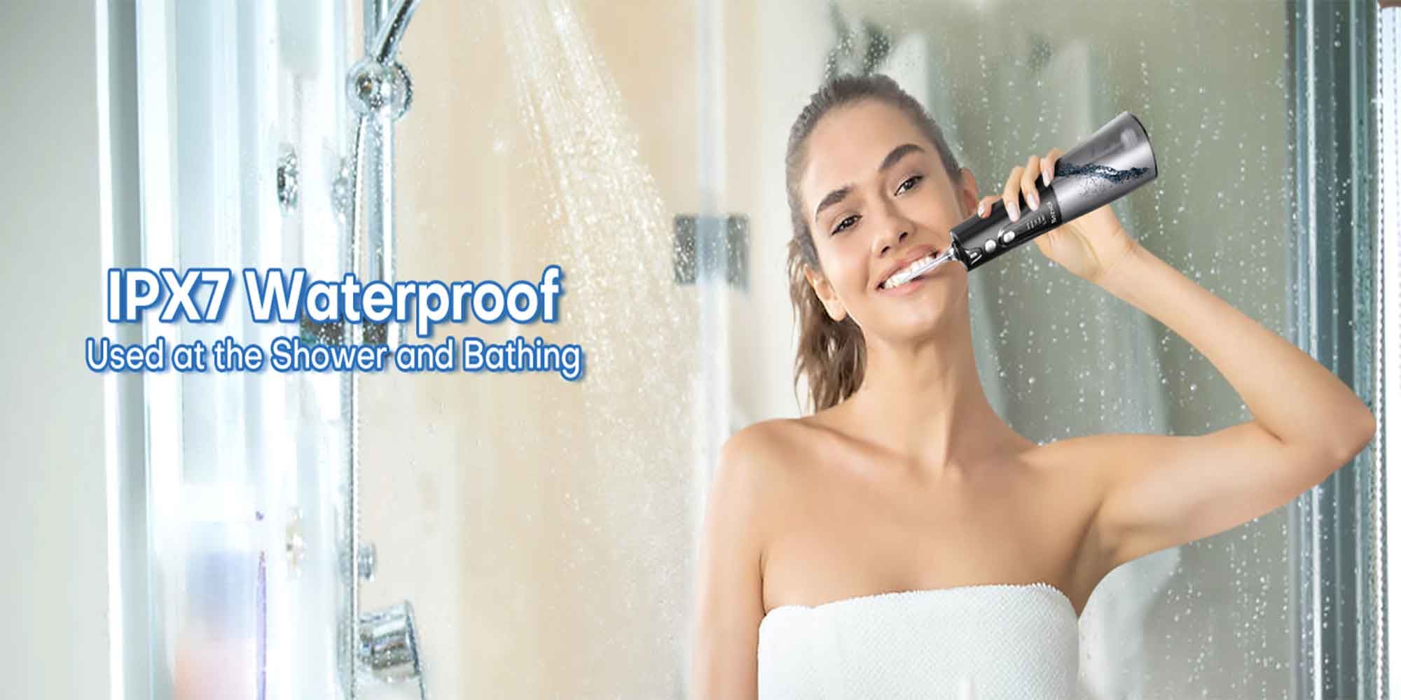 Water Flosser Teeth Pick: 5 Modes Cordless Water Dental Floss 300ML Portable Rechargeable IPX7 Waterproof Electric Water Flossing Cleaning Picks with 6 Jet Tips Oral Irrigator Cleaner, Black
