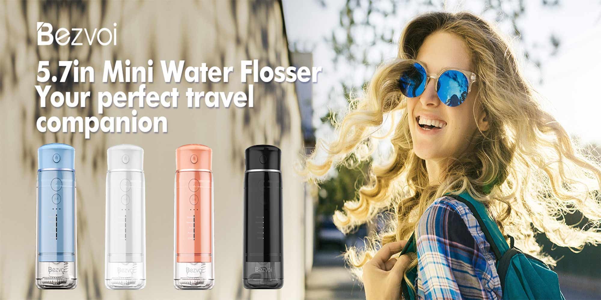 Water Flosser Mini Cordless Portable: 5 Modes Water Dental Floss with Telescopic Water Tank, 6 Tips, IPX7 Waterproof Oral Irrigator for Teeth Cleaning Gums,Orthodontic,Braces Dental Care (Black)