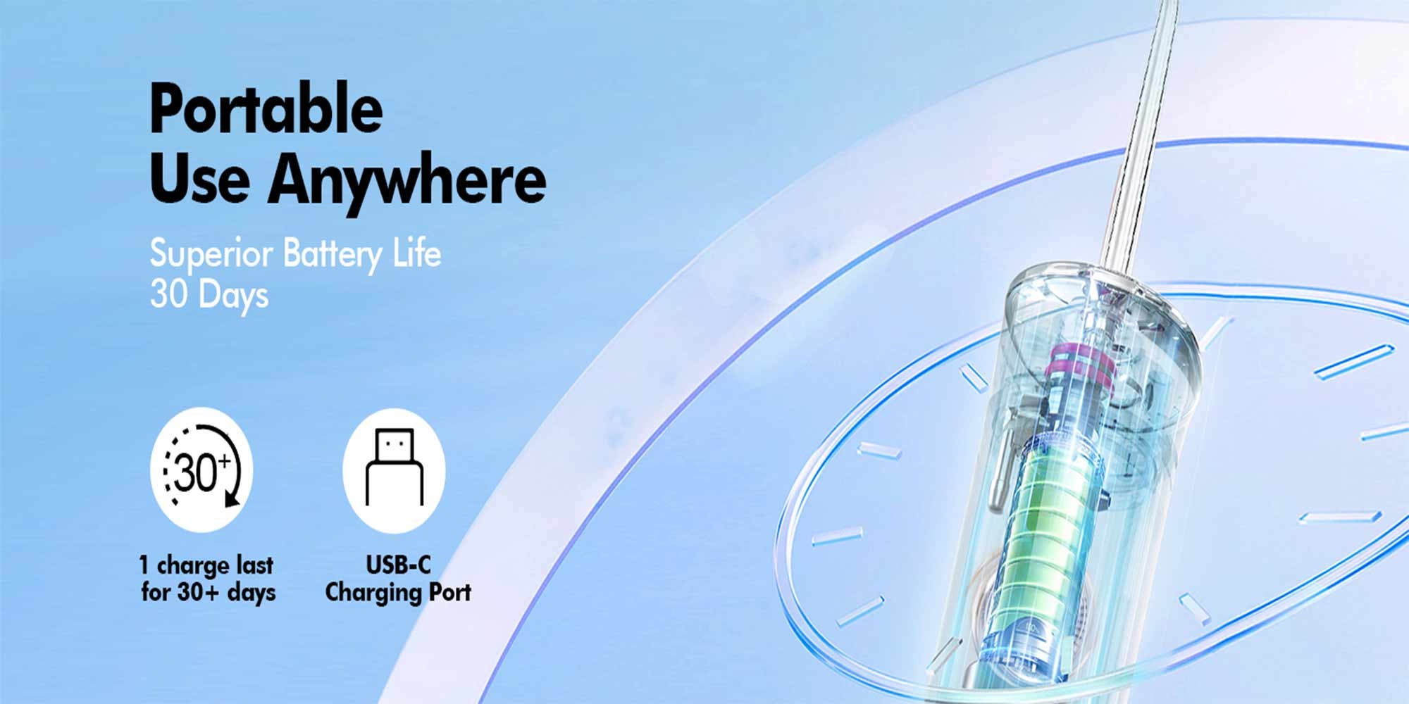 Water Flosser Mini Cordless Portable: 5 Modes Water Dental Floss with Telescopic Water Tank, 6 Tips, IPX7 Waterproof Oral Irrigator for Teeth Cleaning Gums,Orthodontic,Braces Dental Care (Black)