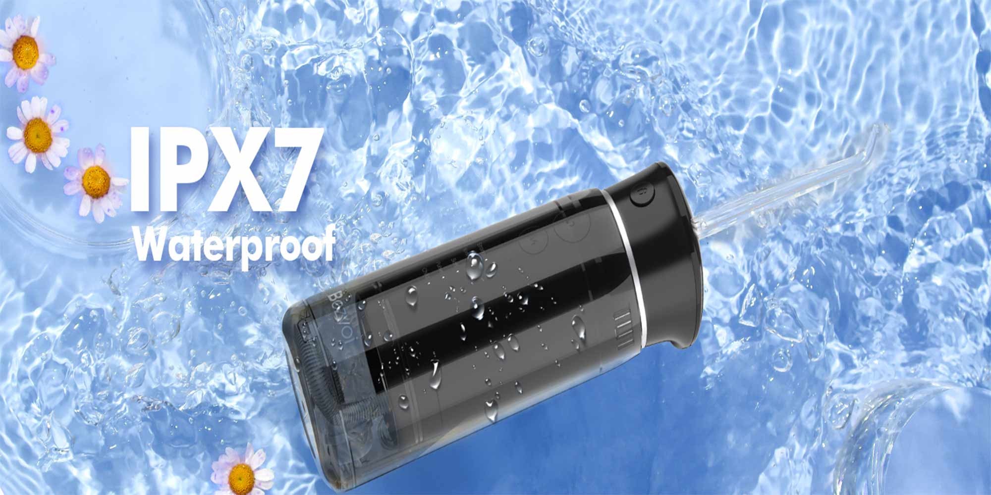 Water Flosser Mini Cordless Portable: 5 Modes Water Dental Floss with Telescopic Water Tank, 6 Tips, IPX7 Waterproof Oral Irrigator for Teeth Cleaning Gums,Orthodontic,Braces Dental Care (Black)