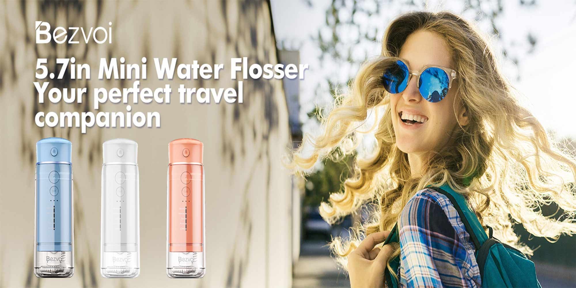 Water Flosser Mini Cordless Portable: 5 Modes Water Dental Floss with Telescopic Water Tank, 6 Tips, IPX7 Waterproof Oral Irrigator for Teeth Cleaning Gums,Orthodontic,Braces Dental Care (White)