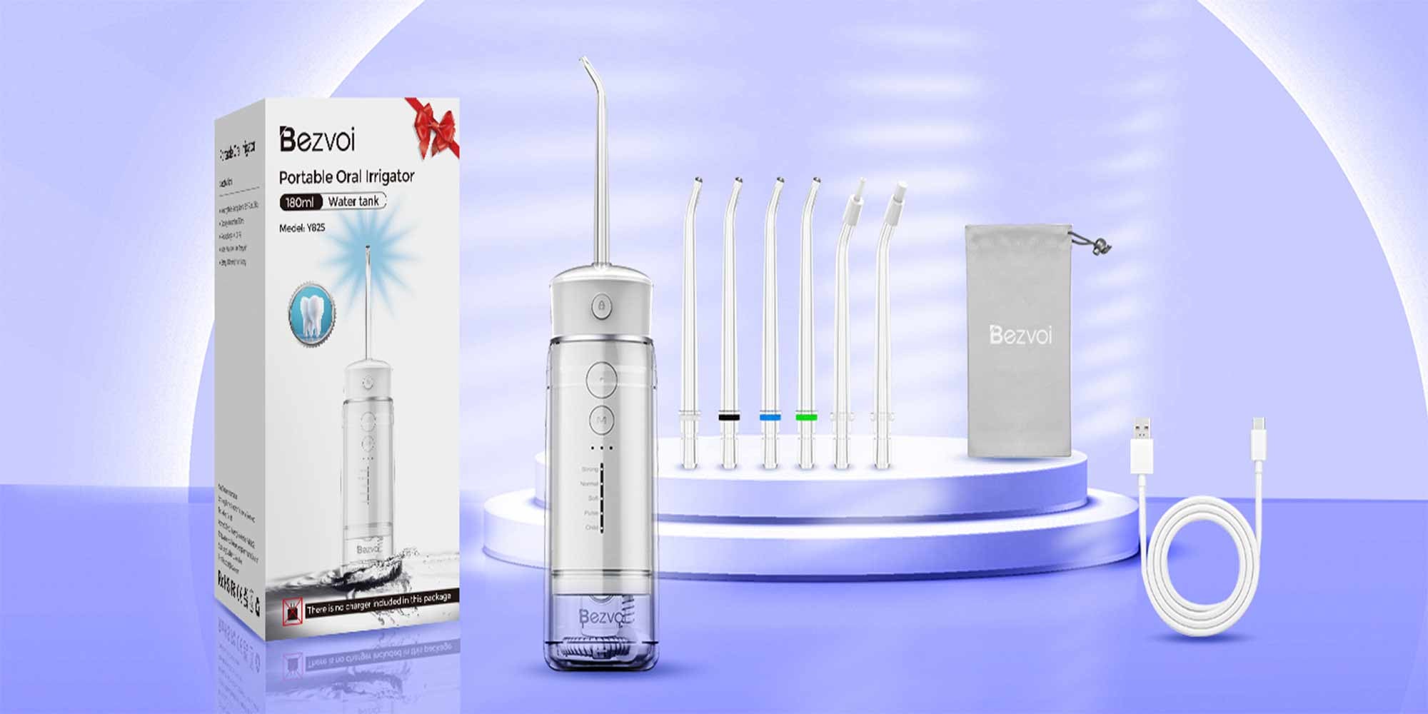 Water Flosser Mini Cordless Portable: 5 Modes Water Dental Floss with Telescopic Water Tank, 6 Tips, IPX7 Waterproof Oral Irrigator for Teeth Cleaning Gums,Orthodontic,Braces Dental Care (White)