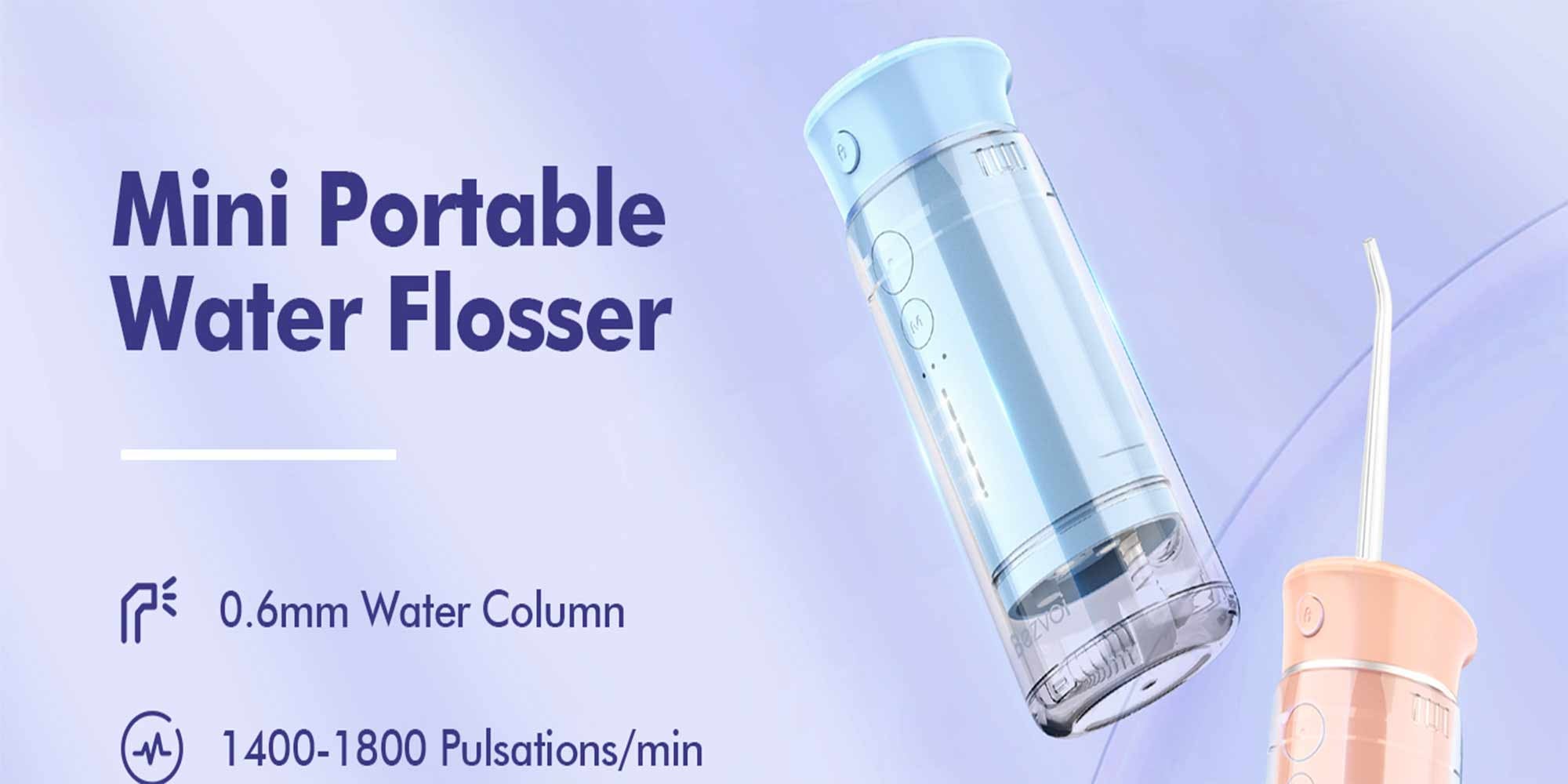 Water Flosser Mini Cordless Portable: 5 Modes Water Dental Floss with Telescopic Water Tank, 6 Tips, IPX7 Waterproof Oral Irrigator for Teeth Cleaning Gums,Orthodontic,Braces Dental Care (White)