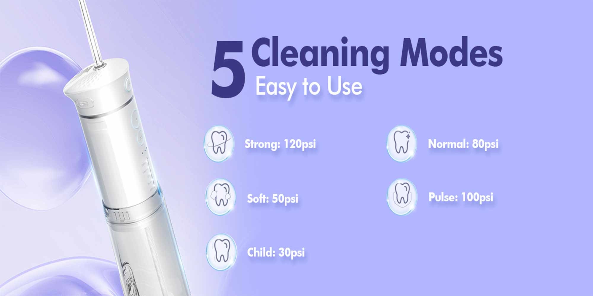 Water Flosser Mini Cordless Portable: 5 Modes Water Dental Floss with Telescopic Water Tank, 6 Tips, IPX7 Waterproof Oral Irrigator for Teeth Cleaning Gums,Orthodontic,Braces Dental Care (White)
