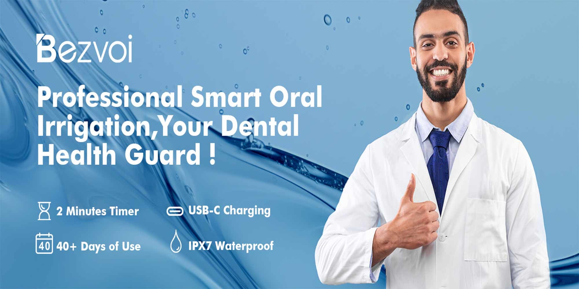 Water Flosser Teeth Pick: 5 Modes Cordless Water Dental Floss 300ML Portable Rechargeable IPX7 Waterproof Electric Water Flossing Cleaning Picks with 6 Jet Tips Oral Irrigator Cleaner, White