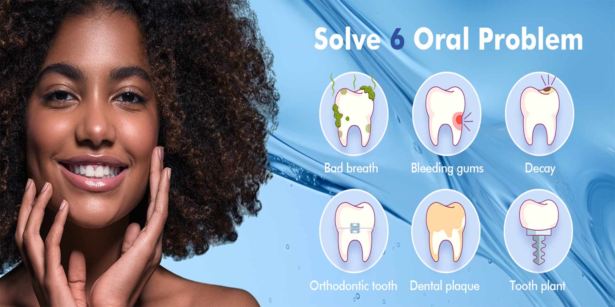 Water Flosser Teeth Pick: 5 Modes Cordless Water Dental Floss 300ML Portable Rechargeable IPX7 Waterproof Electric Water Flossing Cleaning Picks with 6 Jet Tips Oral Irrigator Cleaner, White