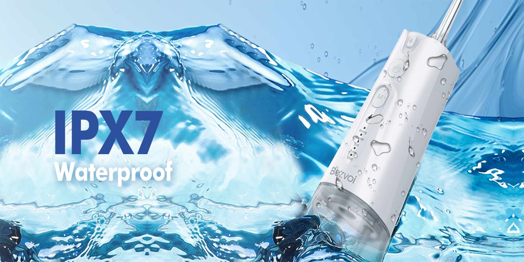 Water Flosser Teeth Pick: 5 Modes Cordless Water Dental Floss 300ML Portable Rechargeable IPX7 Waterproof Electric Water Flossing Cleaning Picks with 6 Jet Tips Oral Irrigator Cleaner, White