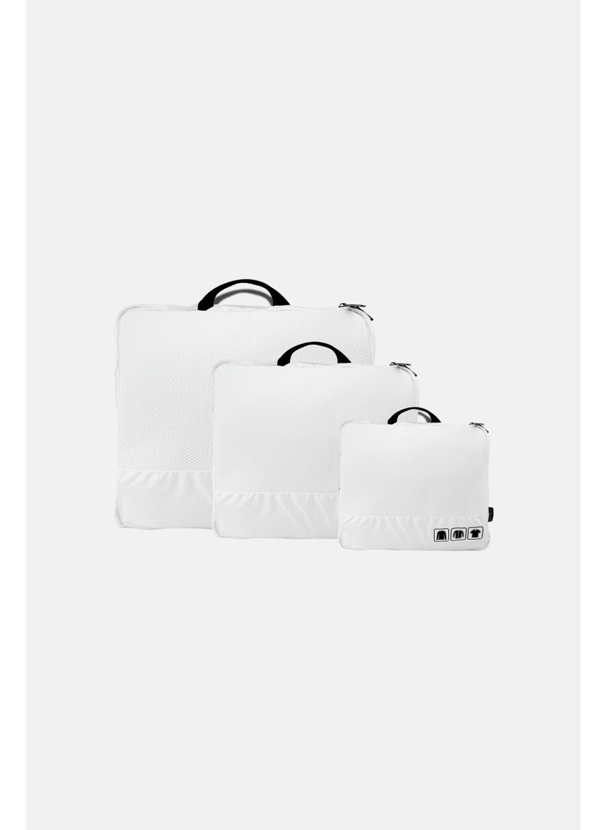 3 Pcs Printed Packing Cube, White