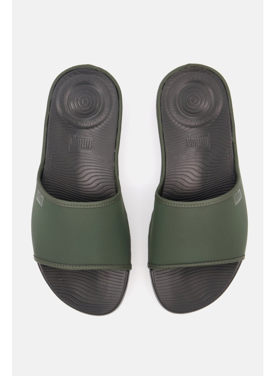 Men Slip On Lido Slide Sandal, Green/Black