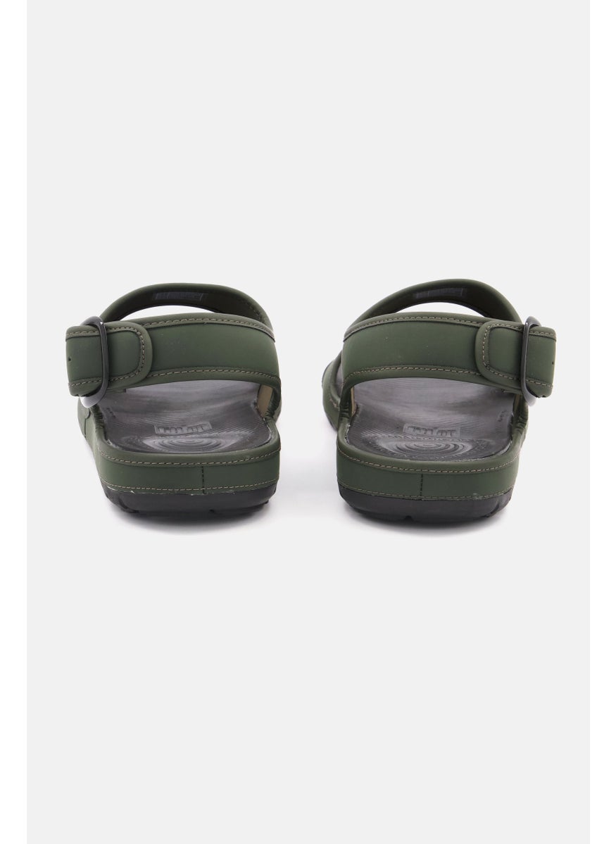 Men Lido Back Strap Sandals, Camouflage Green