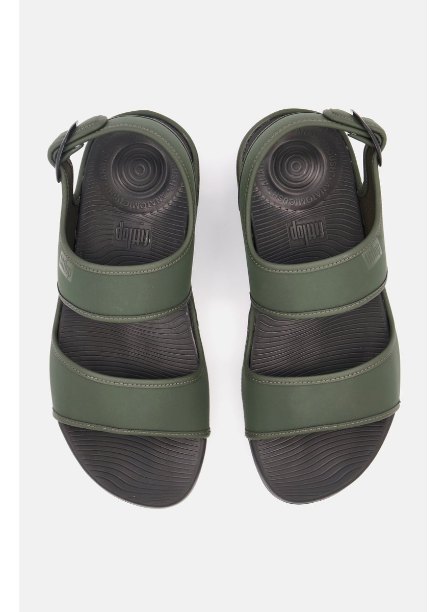 Men Lido Back Strap Sandals, Camouflage Green