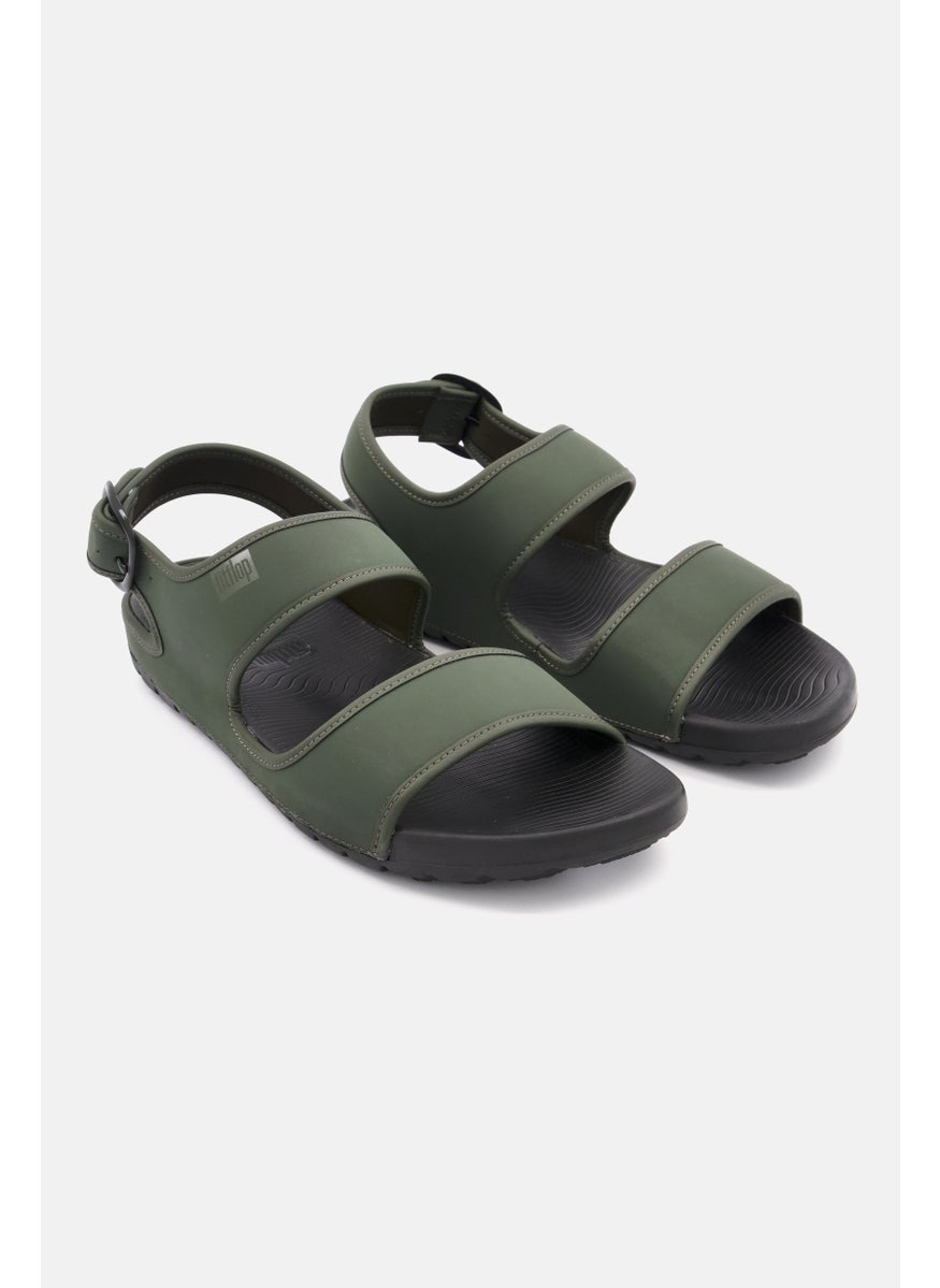 Men Lido Back Strap Sandals, Camouflage Green