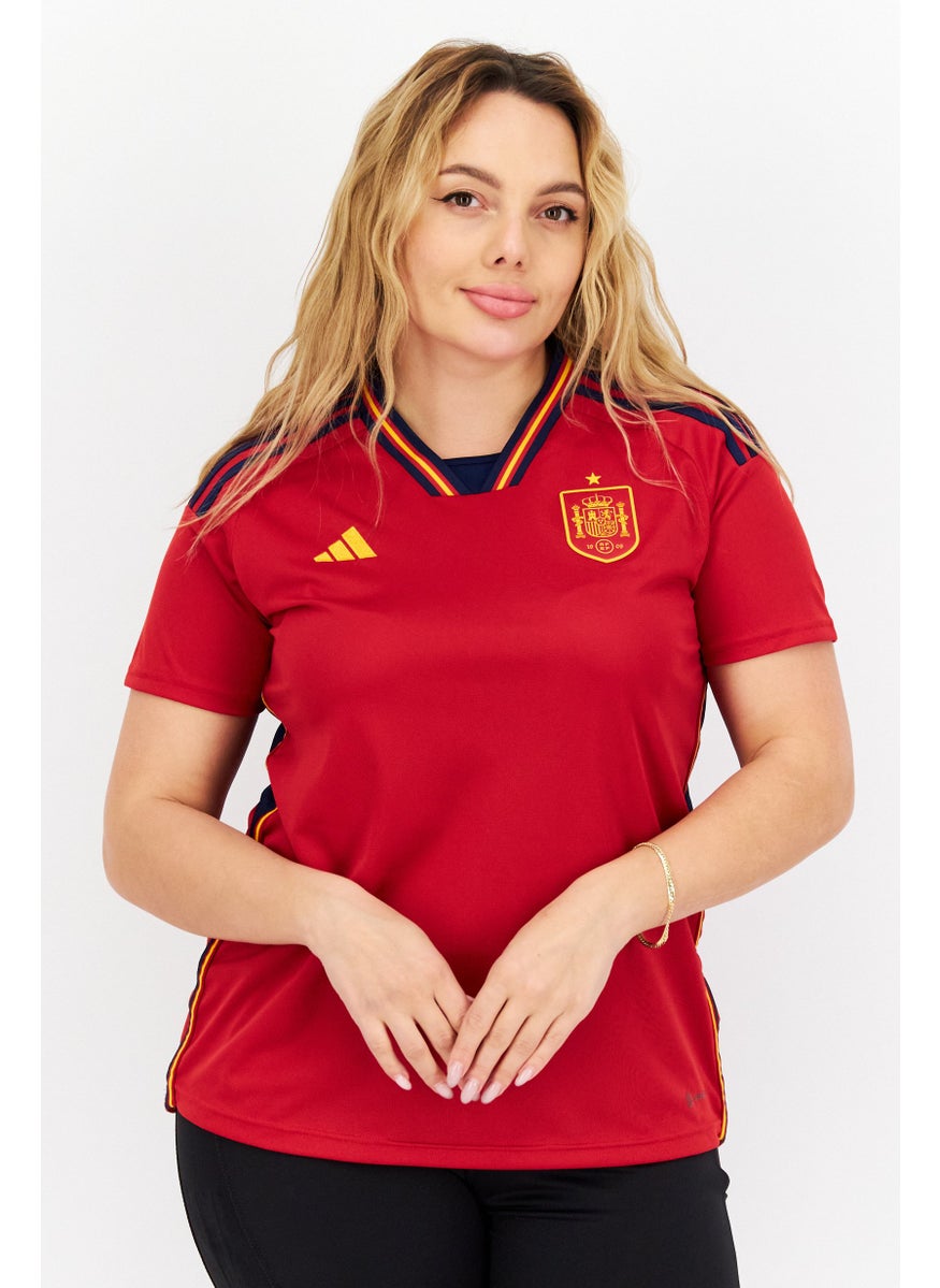 Women Sportswear Fit Short Sleeve Shirt, Red