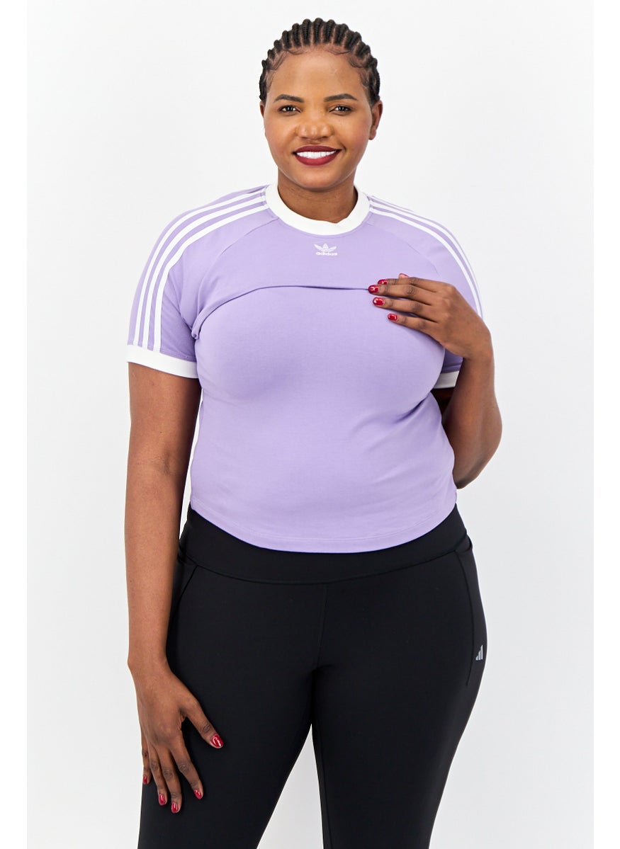 Women Plus Size 2 Pieces Outdoor T-Shirt, Lavender