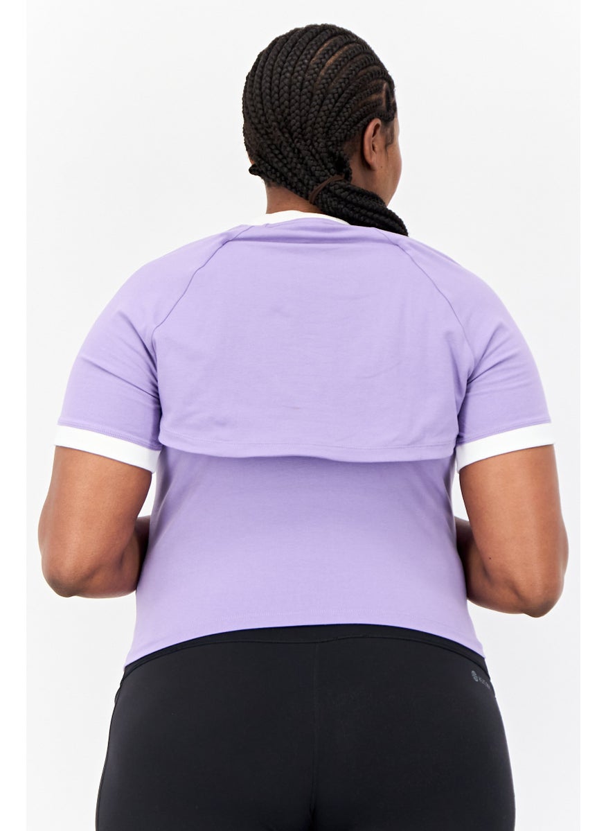 Women Plus Size 2 Pieces Outdoor T-Shirt, Lavender