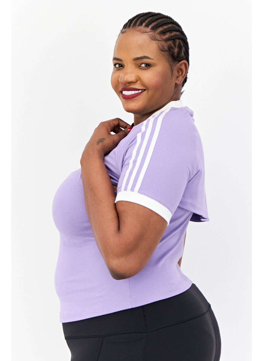 Women Plus Size 2 Pieces Outdoor T-Shirt, Lavender