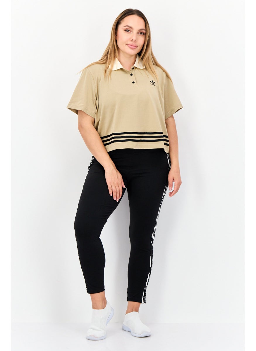 Women Sportswear Fit Short Sleeve Outdoor Polo Shirt, Beige