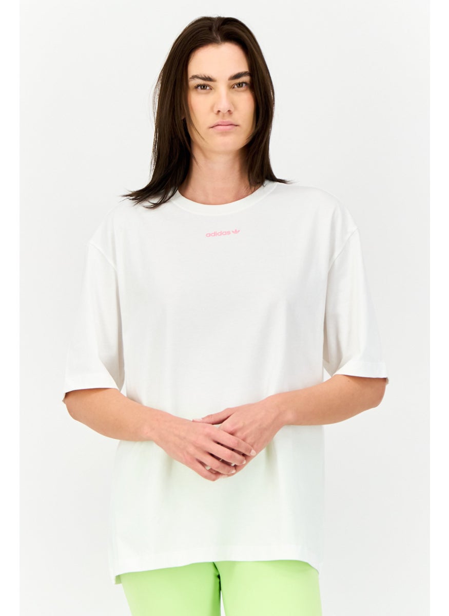 Women Sportswear Fit Short Sleeves Outdoor T-Shirt, White