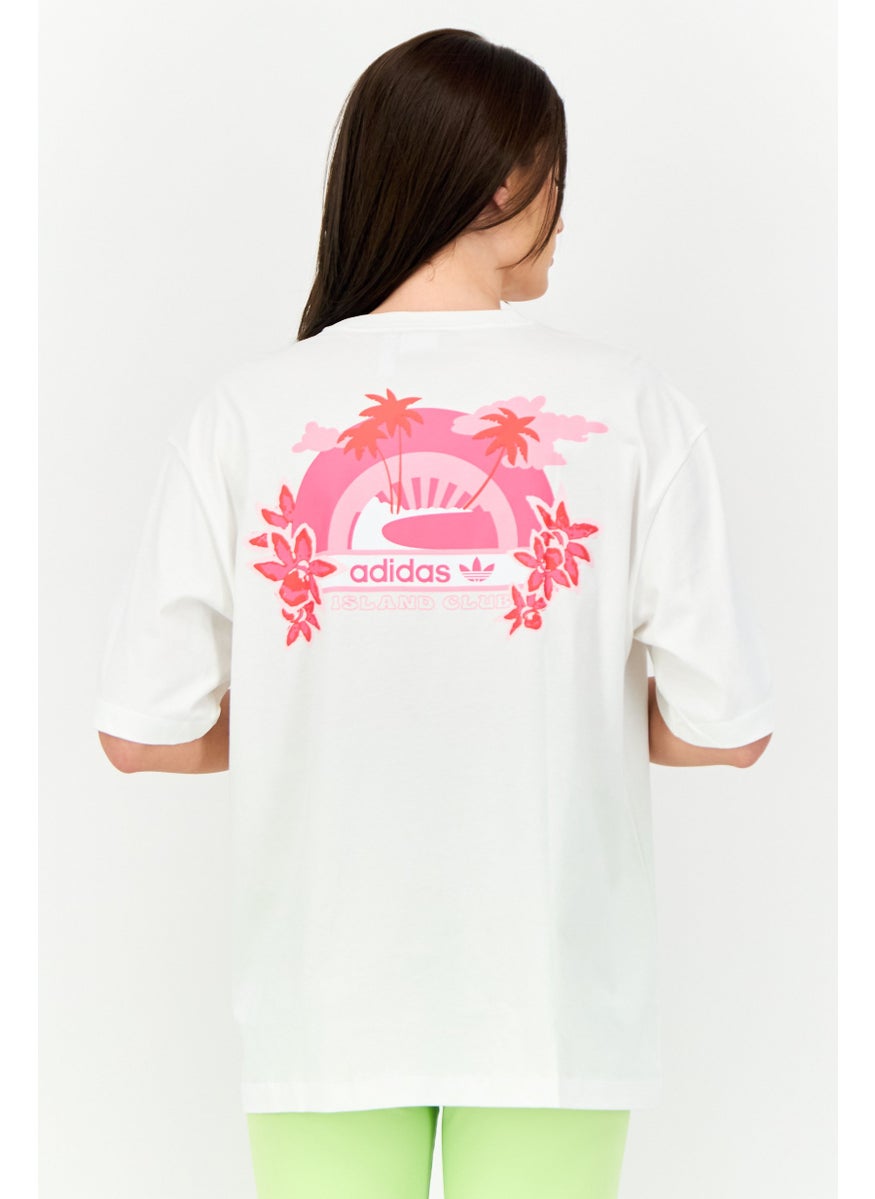 Women Sportswear Fit Short Sleeves Outdoor T-Shirt, White