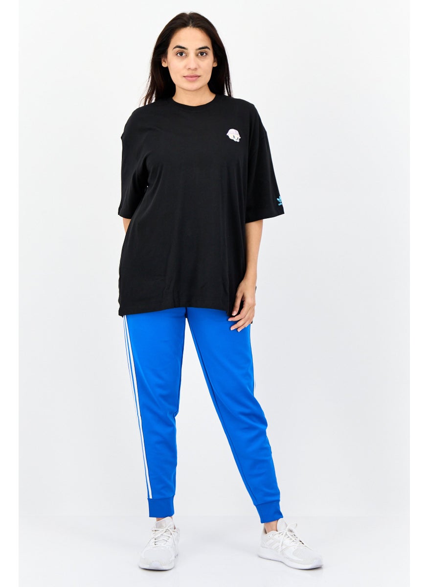 Women Oversized Fit Short Sleeve Outdoor T-Shirt, Black