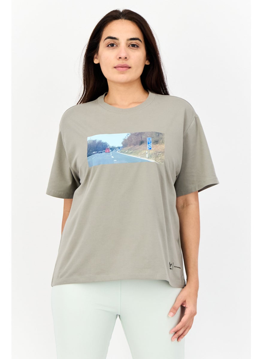 Adidas Originals x KseniaSchnaider Women Sportswear Fit Short Sleeves Outdoor T-shirt, Grey Smoke