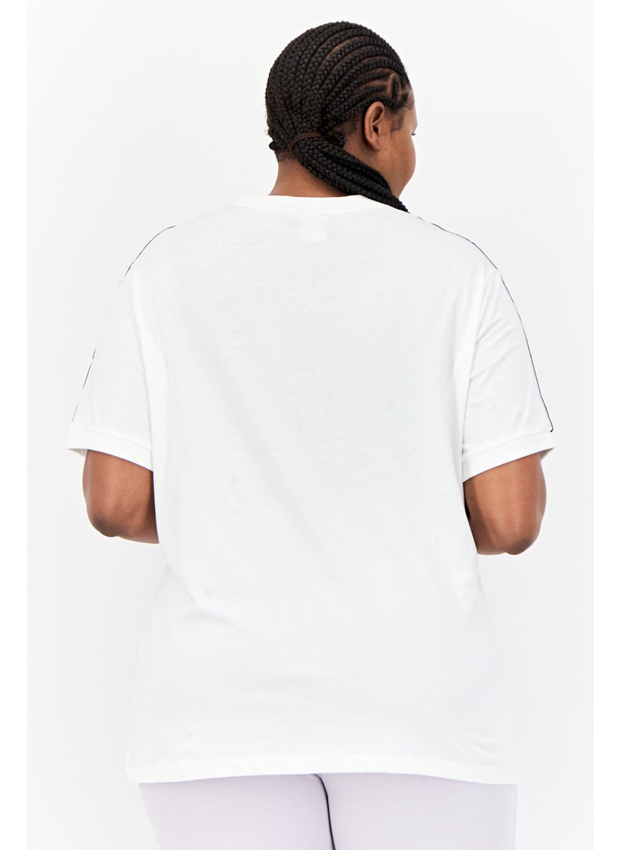 Women Plus Size Short Sleeve Outdoor T Shirt, White