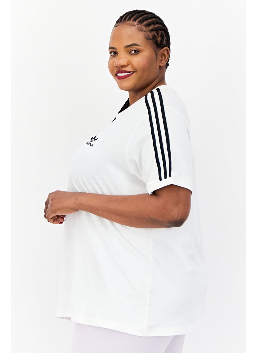 Women Plus Size Short Sleeve Outdoor T Shirt, White