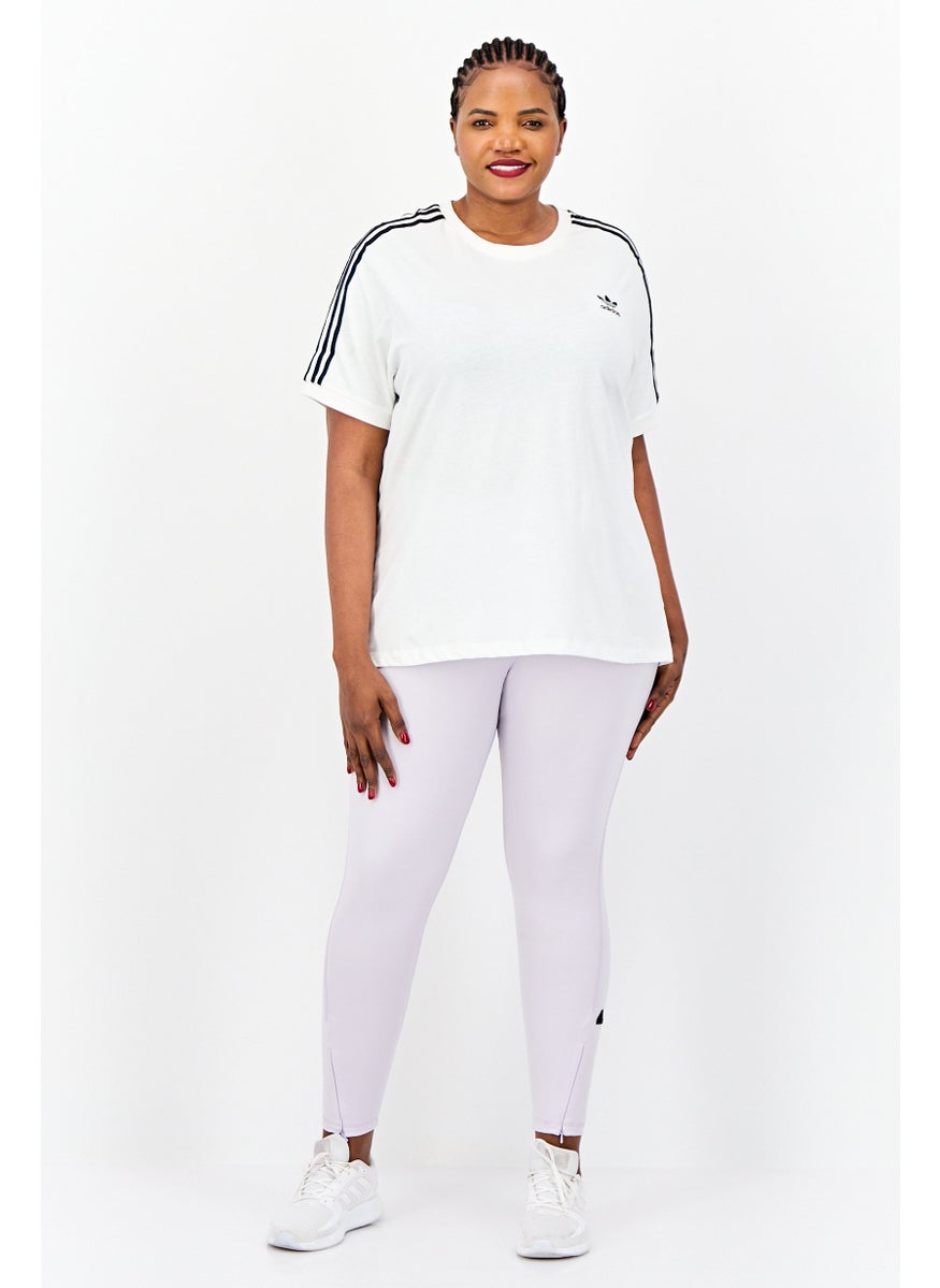 Women Plus Size Short Sleeve Outdoor T Shirt, White
