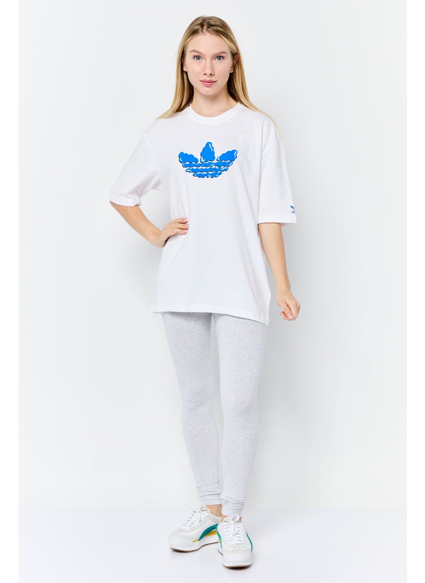 Women Oversized Fit Short Sleeve Outdoor T-Shirt, White