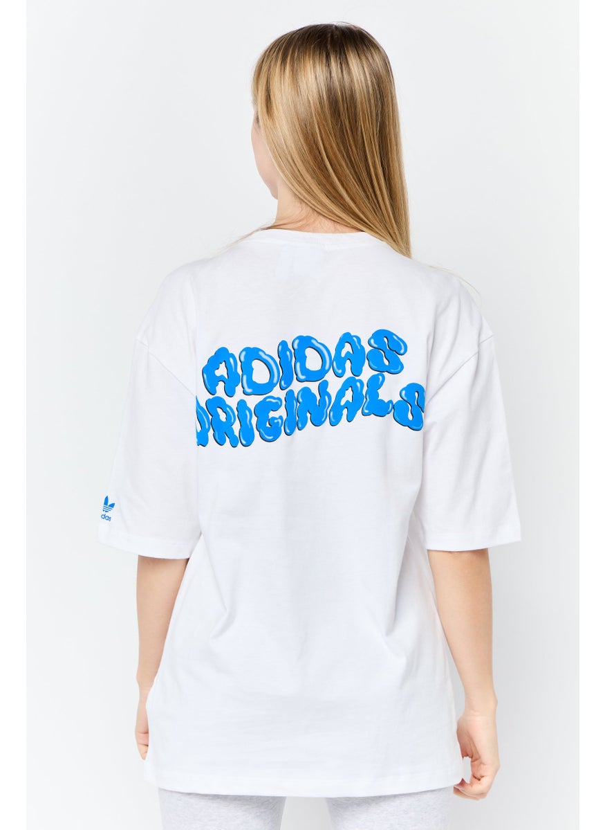 Women Oversized Fit Short Sleeve Outdoor T-Shirt, White