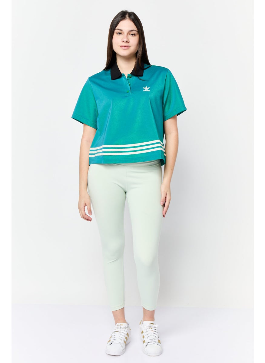 Women Sportswear Fit Short Sleeve Outdoor Polo Shirts, Green