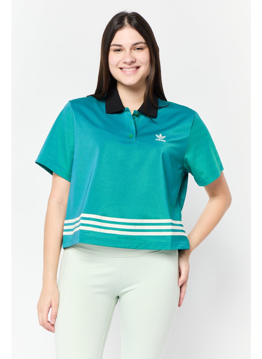 Women Sportswear Fit Short Sleeve Outdoor Polo Shirts, Green
