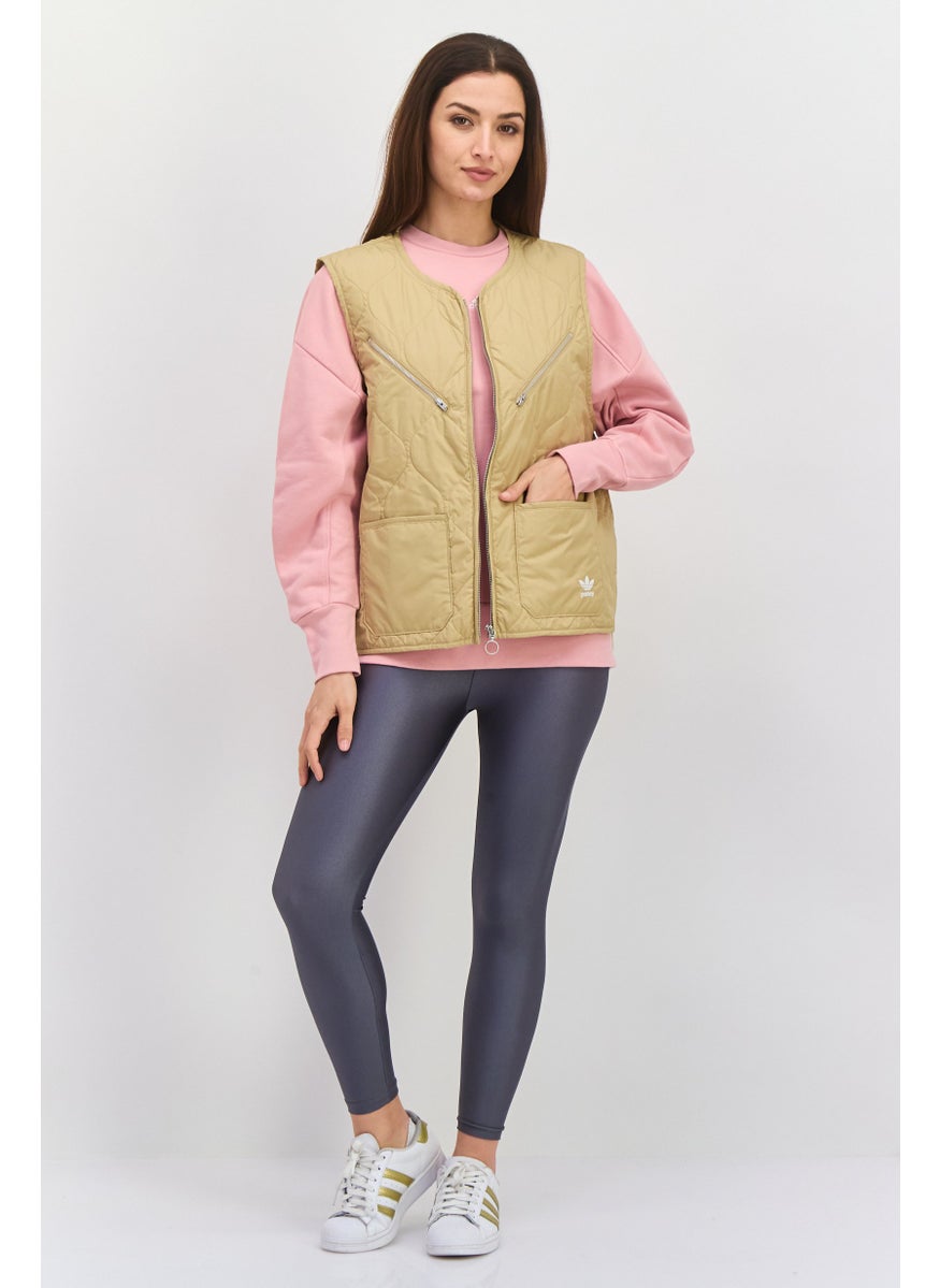 Adidas Originals x Parley Women Sports Fit Outdoor Vest Jacket, Beige