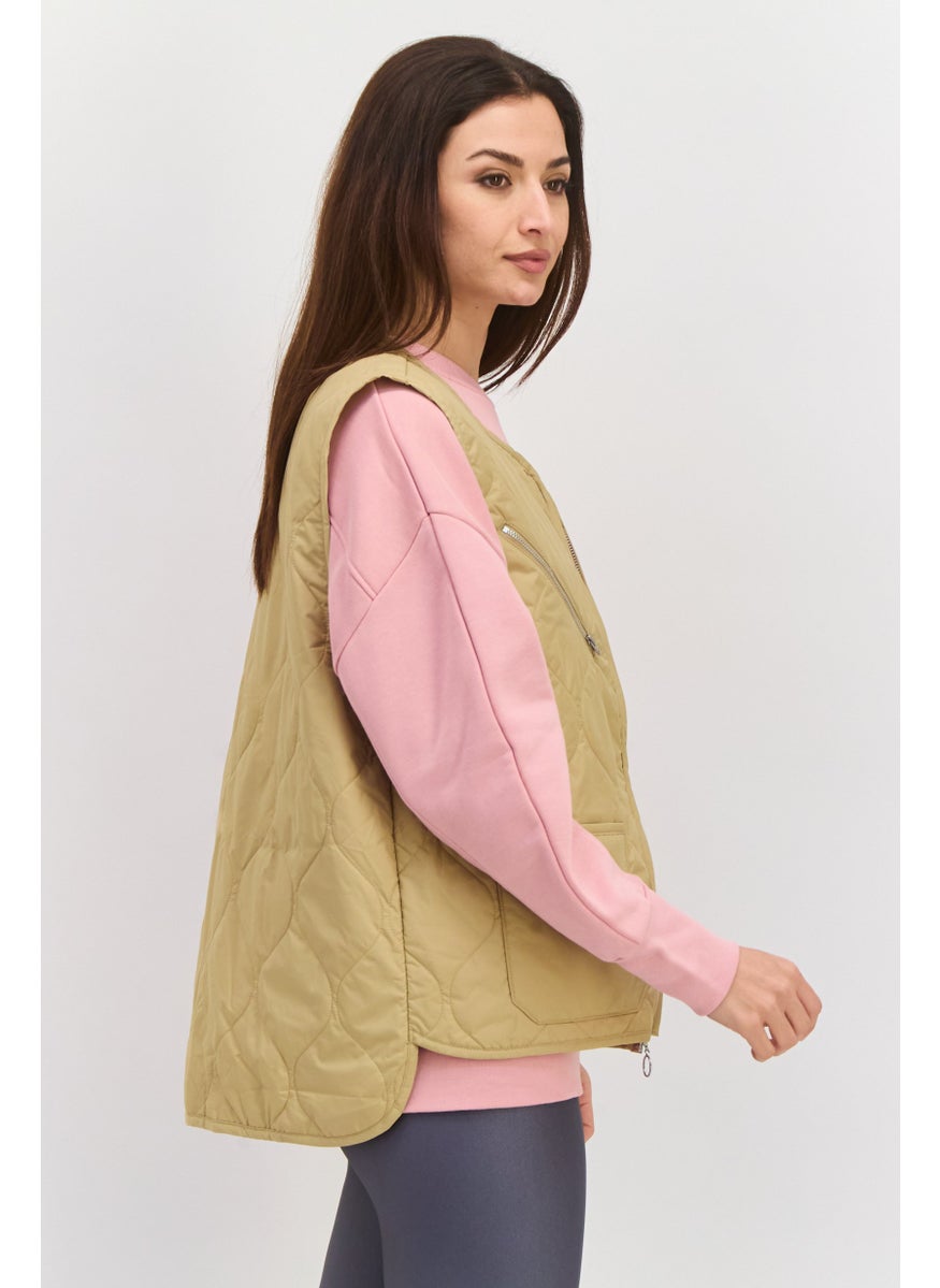 Adidas Originals x Parley Women Sports Fit Outdoor Vest Jacket, Beige