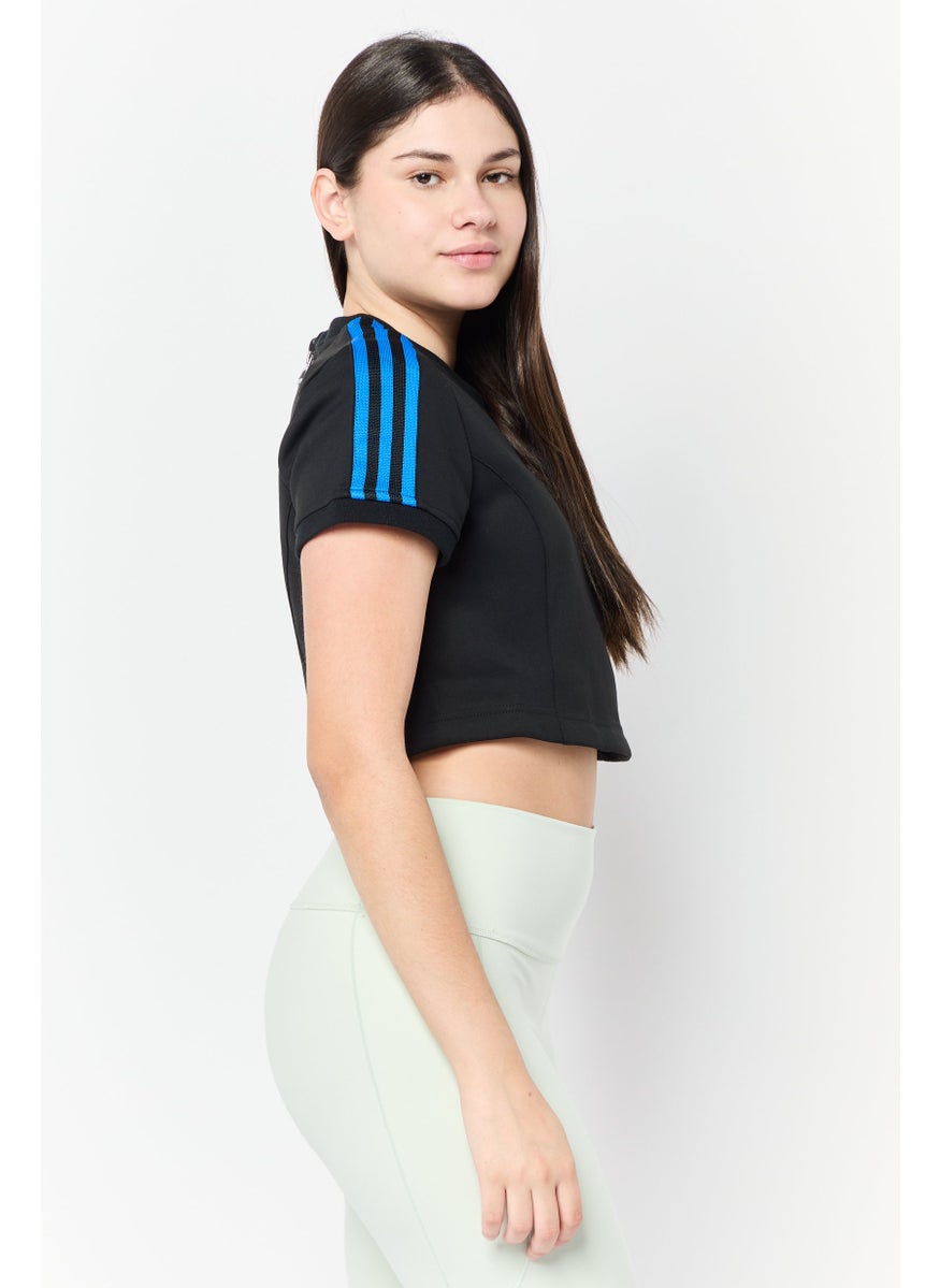 Women Sportswear Fit Short Sleeve Outdoor Top, Black