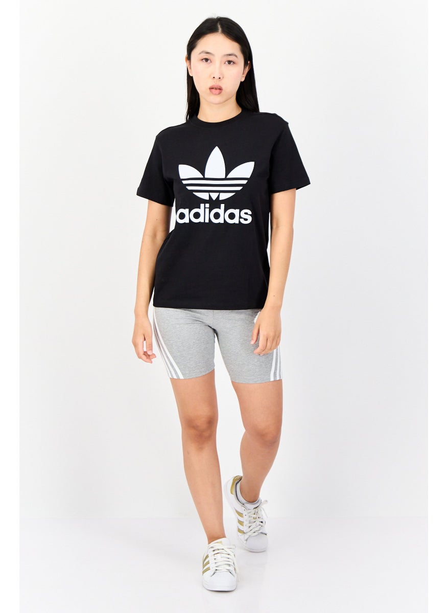Women Sportswear Fit Short Sleeve Outdoor Top, Black