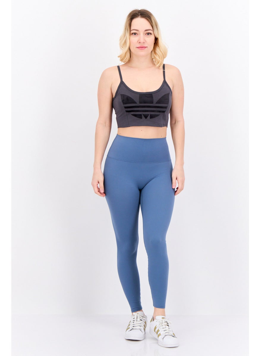 Women Sportswear Fit Sleeveless Training Cropped Top, Dark Grey
