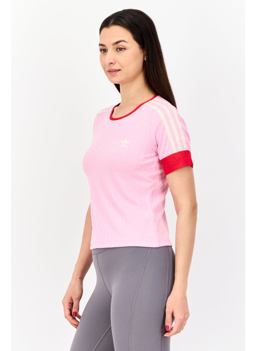 Women Sportswear Fit Short Sleeve Outdoor Top, Pink