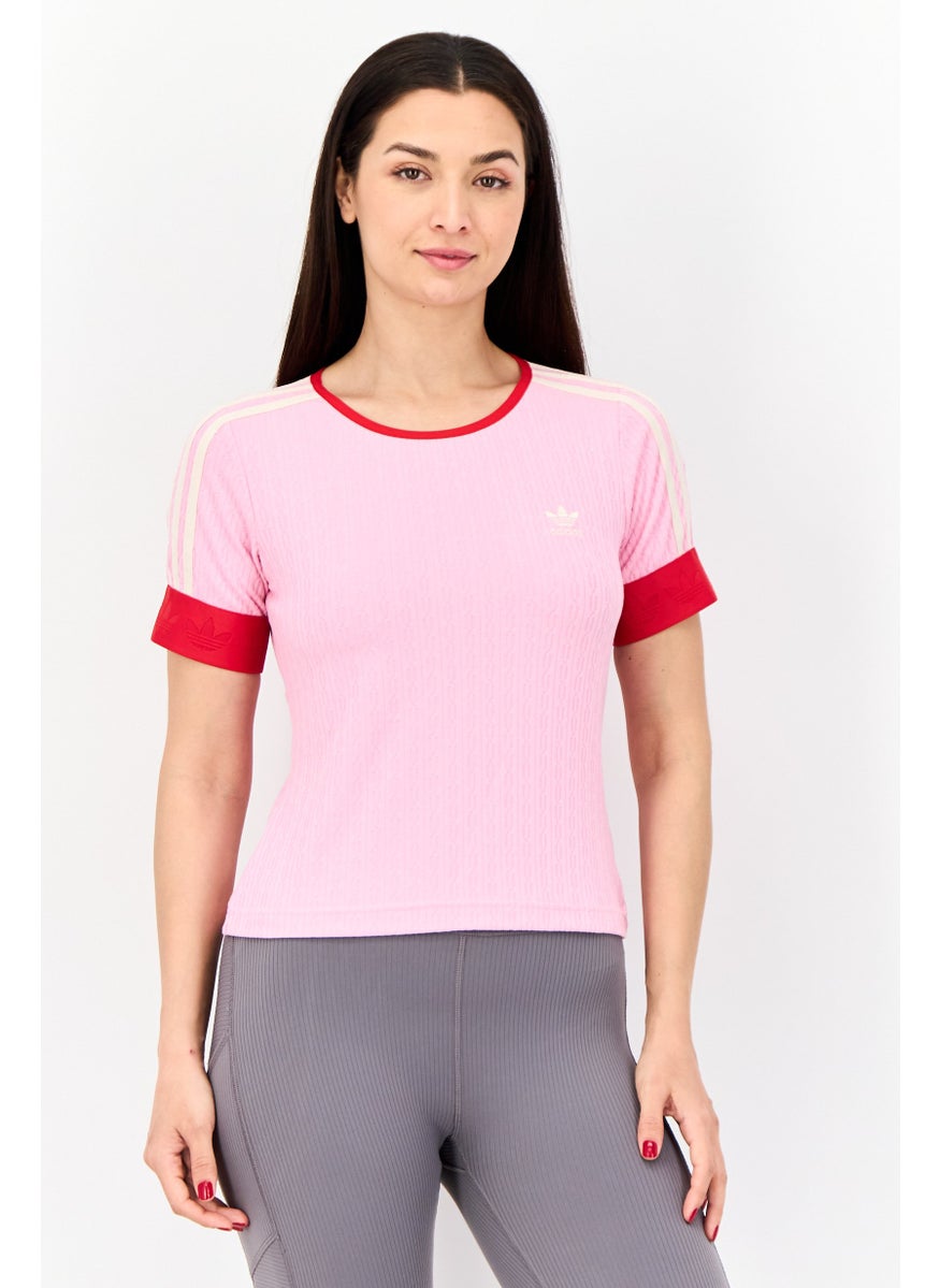 Women Sportswear Fit Short Sleeve Outdoor Top, Pink