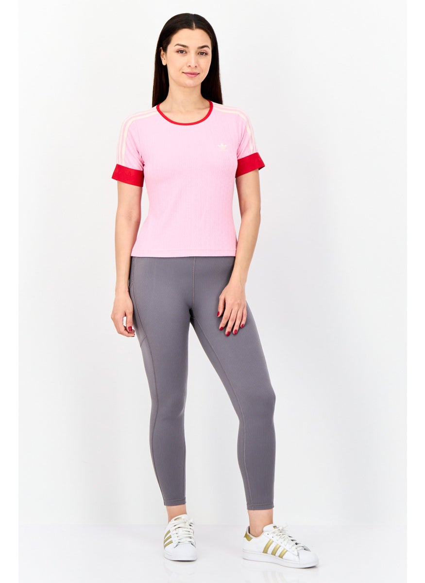 Women Sportswear Fit Short Sleeve Outdoor Top, Pink