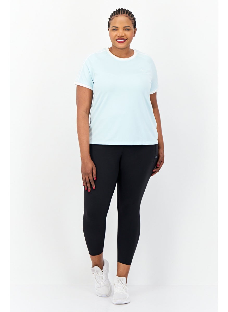 Women Plus Size Short Sleeve Outdoor T-Shirt, Sky Blue