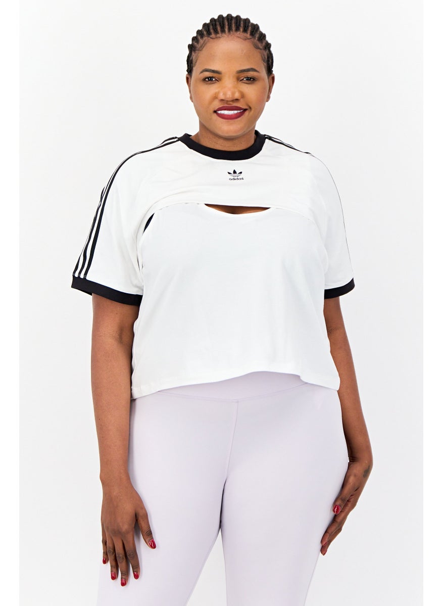 Women Plus Size 2 in 1 Outdoor T-Shirts, White