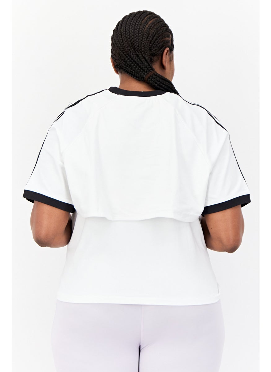 Women Plus Size 2 in 1 Outdoor T-Shirts, White