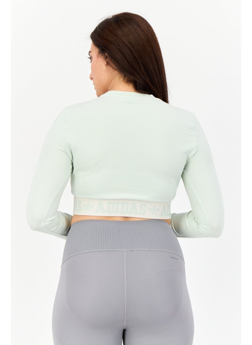 Women Sportswear Fit Long Sleeve Outdoor T-shirt, Light Sage